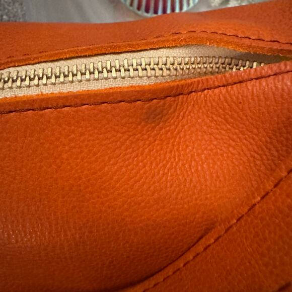 Portland Leather goods SLOUCHY SHOULDER BAG Orange Koi Large purse - Picture 4 of 11